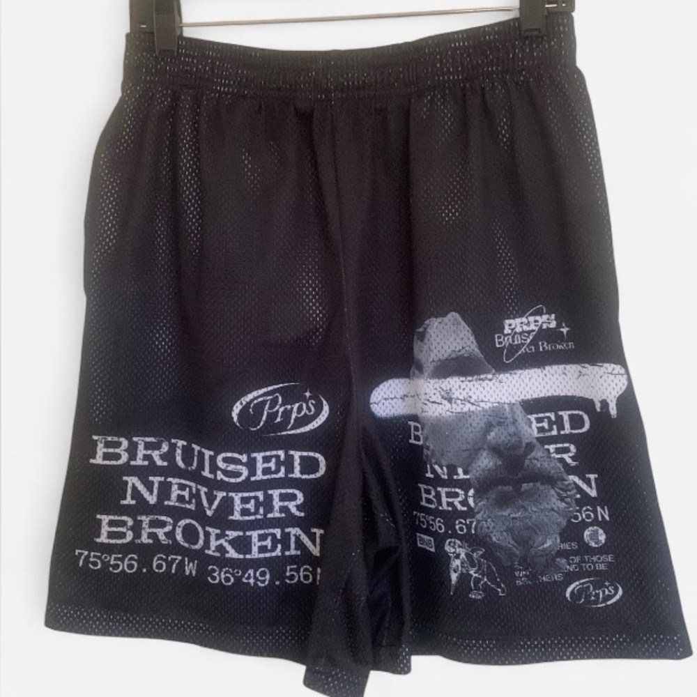 PRPS Black Graphic Men's basketball Shorts